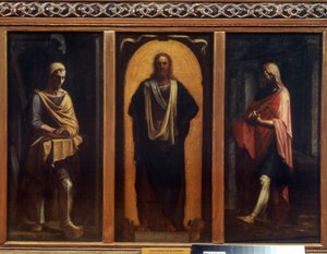 Christ avec deux Saints - Sebastiano del (c.1485 1547) Piombo