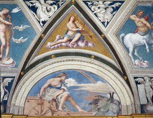 La Loggia della Galatea (détail) de Junon sur son char et un violoniste