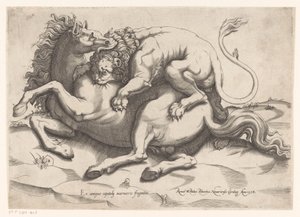 Cheval attaqué par un lion - Sebastiano di Re