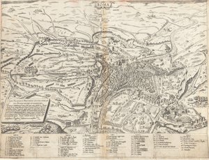 Carte topographique de la Rome moderne - Sebastiano di Re after Giovanni Antonio Dosio