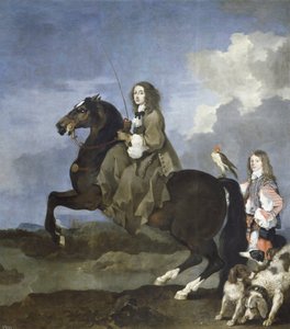 Portrait de Christine de Suède à cheval - Sébastien Bourdon