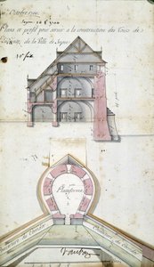 Plan et coupe des tours de la ville de Seyne, par Vauban - Sebastien Le Prestre de Vauban