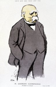 Portrait de Georges Clémenceau - dessiné par Sem, dans « Fantasio » du 01/02/1918, n° 265 - Sem