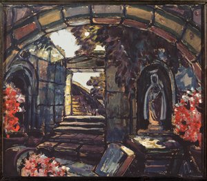 Décoration préparatoire pour la pièce "Sœur Béatrice" de Maurice Maeterlinck
