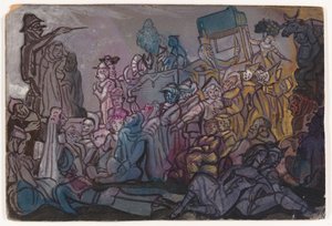 Décor de scène pour le ballet Petrushka par I. Stravinsky