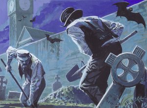 Burke et Hare, pilleurs de tombes et assassins (gouache sur papier)