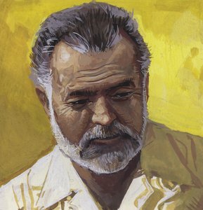 Ernest Hemingway (gouache sur papier)