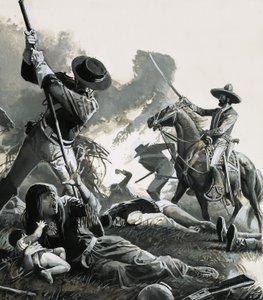 En 1858, deux troupes de cavalerie mexicaine attaquent le camp des Apaches