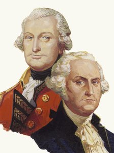 Lord Cornwallis et George Washington (gouache sur papier)