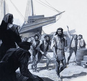 Les hommes de Magellan (gouache sur papier)