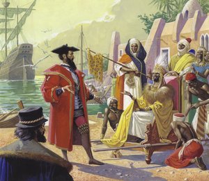 Vasco de Gama (1469-1524) (gouache sur papier)