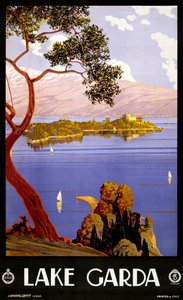 Affiche vintage pour le lac de Garde, Italie - Severino Trematore
