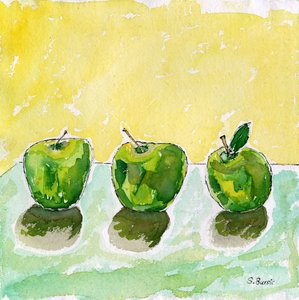 Nature morte aux pommes aux couleurs vives - Sharyn Bursic