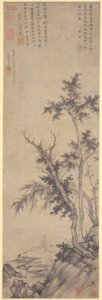 Reclus pêchant près des arbres d