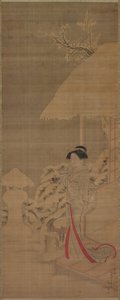 Beauté (Bijin) dans la neige - Shiba Kokan