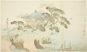 Une salle du temple - Shibata Zeshin