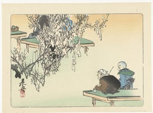 Admiration des fleurs de prunier - Shibata Zeshin