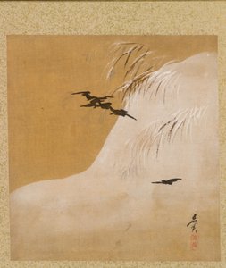 Oiseaux dans la neige - Shibata Zeshin