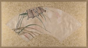Fleurs roses et blanches et feuilles, Clappers - Shibata Zeshin