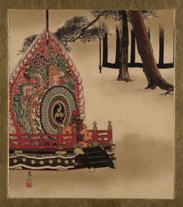 Peintures Laquées de Divers Sujets : Tambour pour la Danse Gagaku - Shibata Zeshin