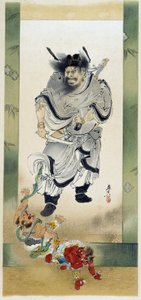 Shoki et les démons. Auto-peinture par Shibata Zeshin - Shibata Zeshin