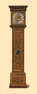 Horloge incrustée de marqueterie sombre, 1905