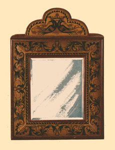 Miroir avec cadre en noyer avec marqueterie incrustée, 1905 - Shirley Charles Llewellyn Slocombe