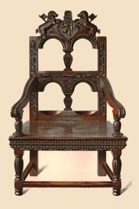 Chaise Cacqueteuse en chêne, 1904 - Shirley Charles Llewellyn Slocombe