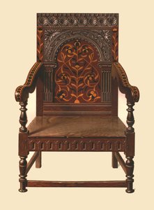 Chaise incrustée de chêne