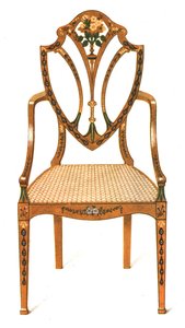 Chaise en bois de satin peint, 1908 - Shirley Charles Llewellyn Slocombe