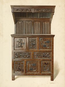 Buffet de Sir John Wynne, en possession du comte de Carrington - Shirley Charles Llewellyn Slocombe