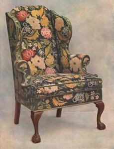 Chaise en noyer recouverte de broderie, 1905 - Shirley Charles Llewellyn Slocombe