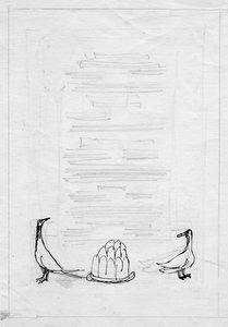 Oiseaux et gelée, design de menu, vers 1950 - Shirley Markham