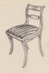 Chaise avec siège rayé - Shirley Markham