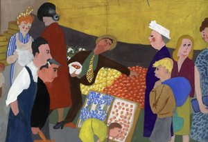 Scène de marché, vers 1950