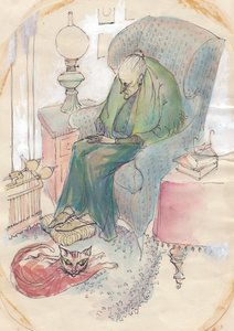 Vieille femme et chat, 1951