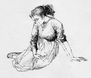 Femme assise, vers 1950