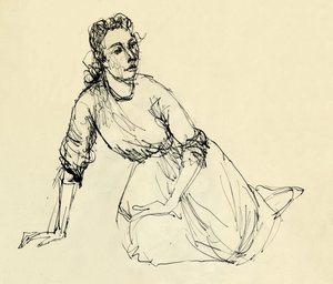 Femme assise, vers 1950