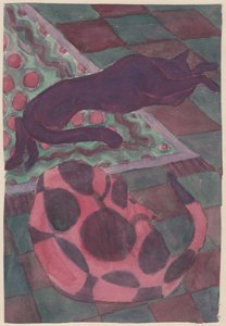 Chien et chat endormis, vers 1951 - Shirley Markham