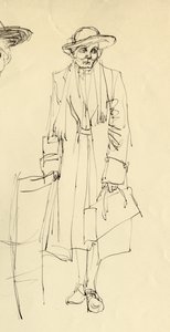 Femme debout avec un chapeau