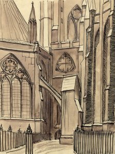La salle capitulaire, abbaye de Westminster, Londres, vers 1950 - Shirley Markham