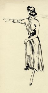 Femme en jupe ample avec bras tendu - Shirley Markham