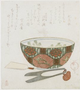 Bol en porcelaine et ciseaux