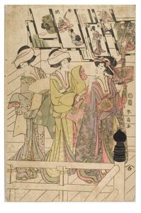 Visite à un sanctuaire - Shunsen Katsukawa