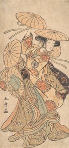Acteur de Kabuki Nakamura Tomijuro I dans un rôle de danse féminine, vers 1777 - Shunsho