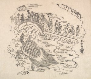 Shinabazu Benten Kaicho : Cérémonie de vénération de Benten au temple de Shinabazu, 18ème siècle - Shunsho