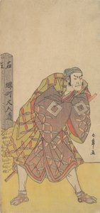 Le cinquième Ichikawa Danjuro en porteur de kago près d