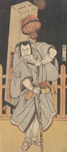 Le Premier Nakamura Nakazo en Rokuju-rokubu debout la nuit, 1780 - Shunsho