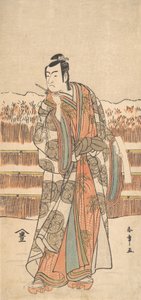 Le deuxième Ichikawa Monnosuke en homme de haut rang debout dans la neige, vers 1786-87 - Shunsho