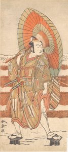 Le deuxième Ichikawa Yaozo en samouraï debout dans la neige, probablement 1774 - Shunsho